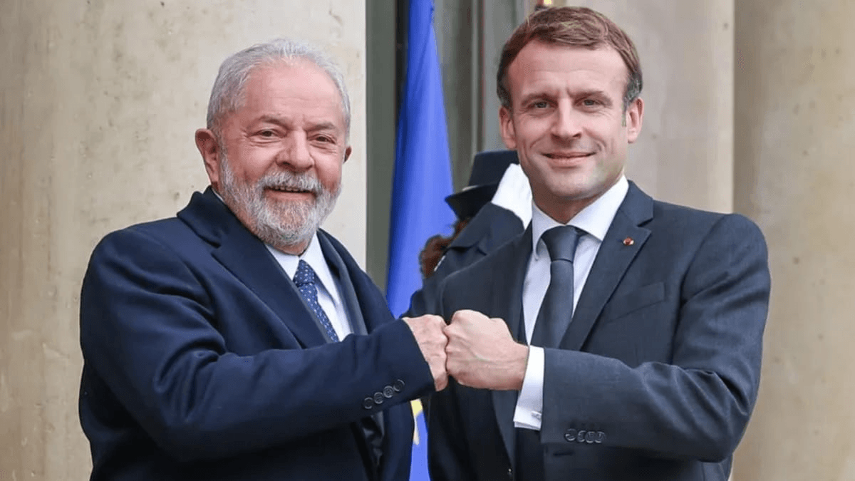 Luiz Inácio Lula da Silva e Emmanuel Macron