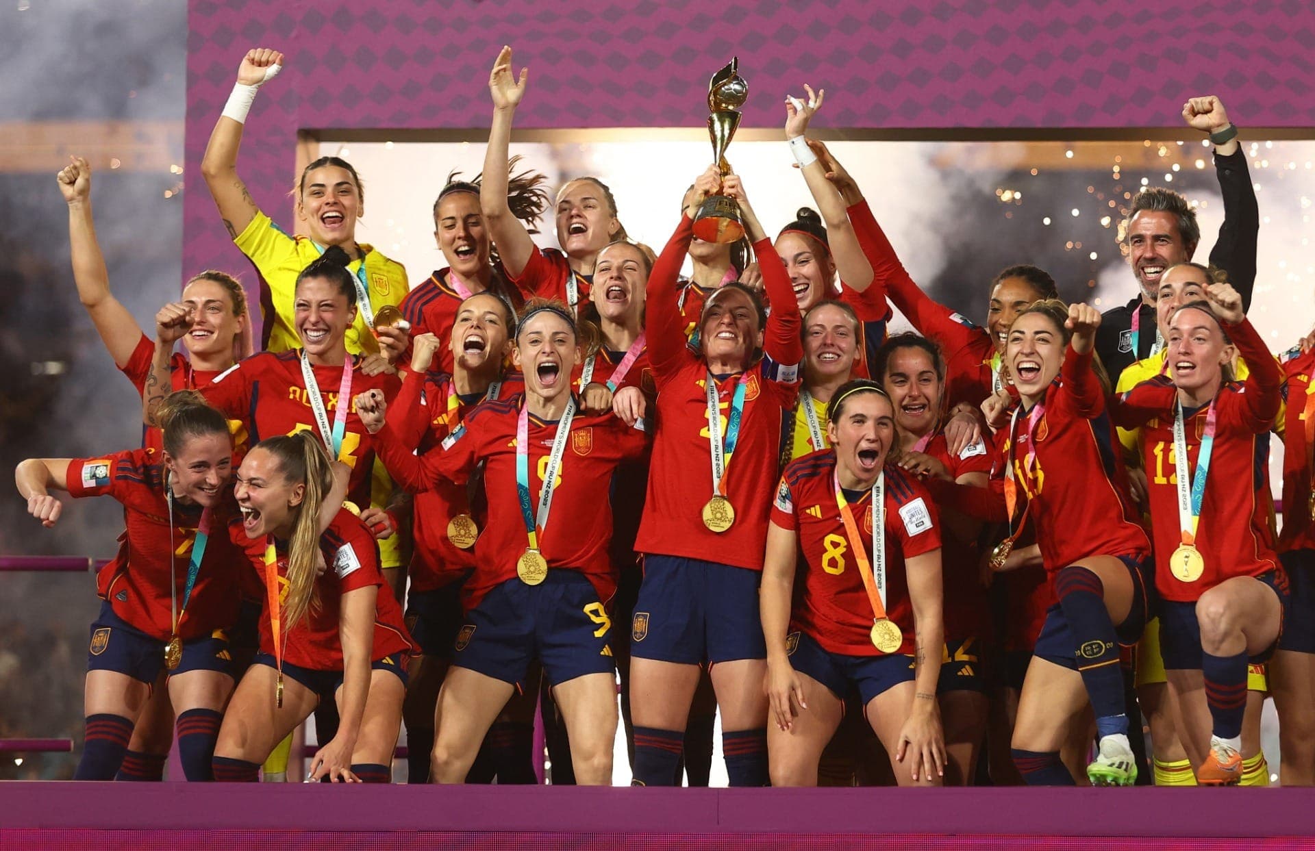 Espanha durante conquista da Copa do Mundo pela primeira vez