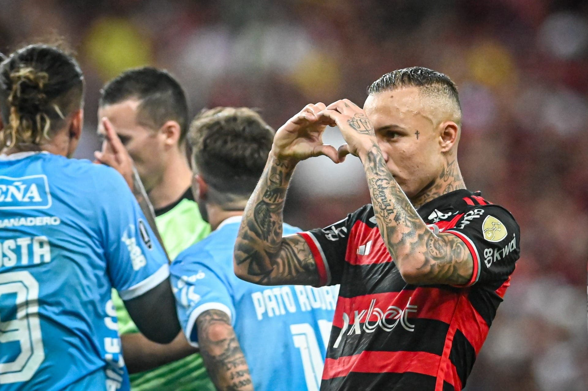 Cebolinha comemora gol pelo Flamengo