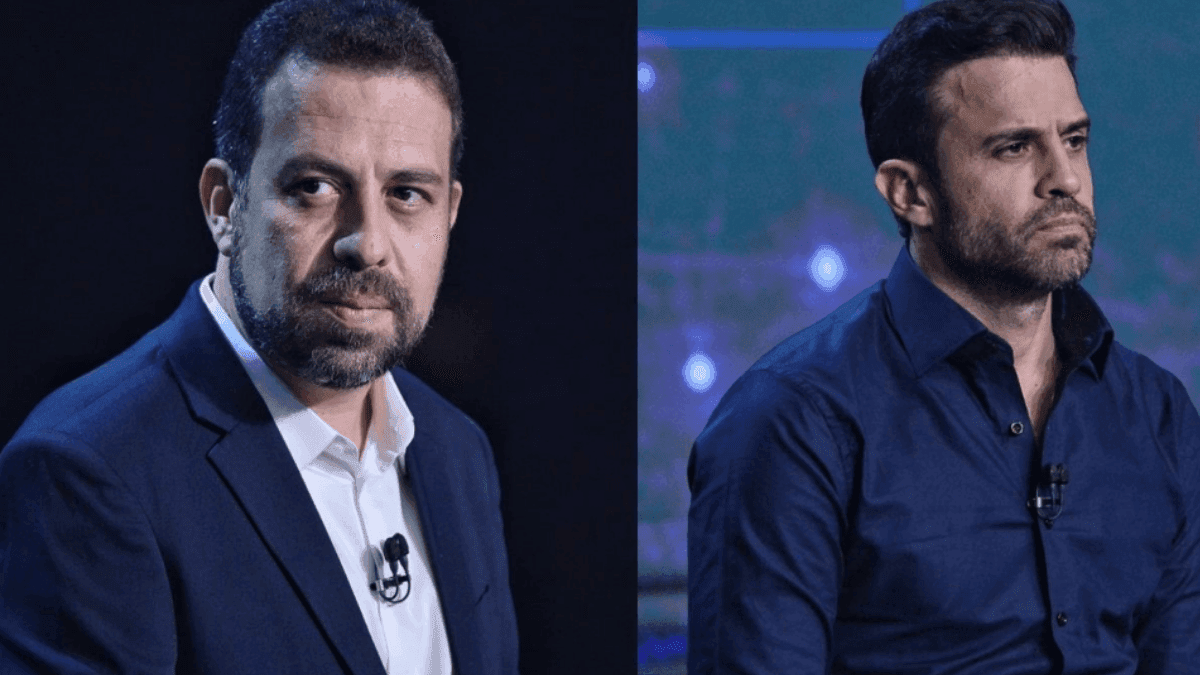 Guilherme Boulos e Pablo Marçal no debate da Band, em 2024