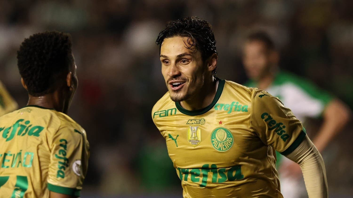 Veiga comemora gol do Palmeiras