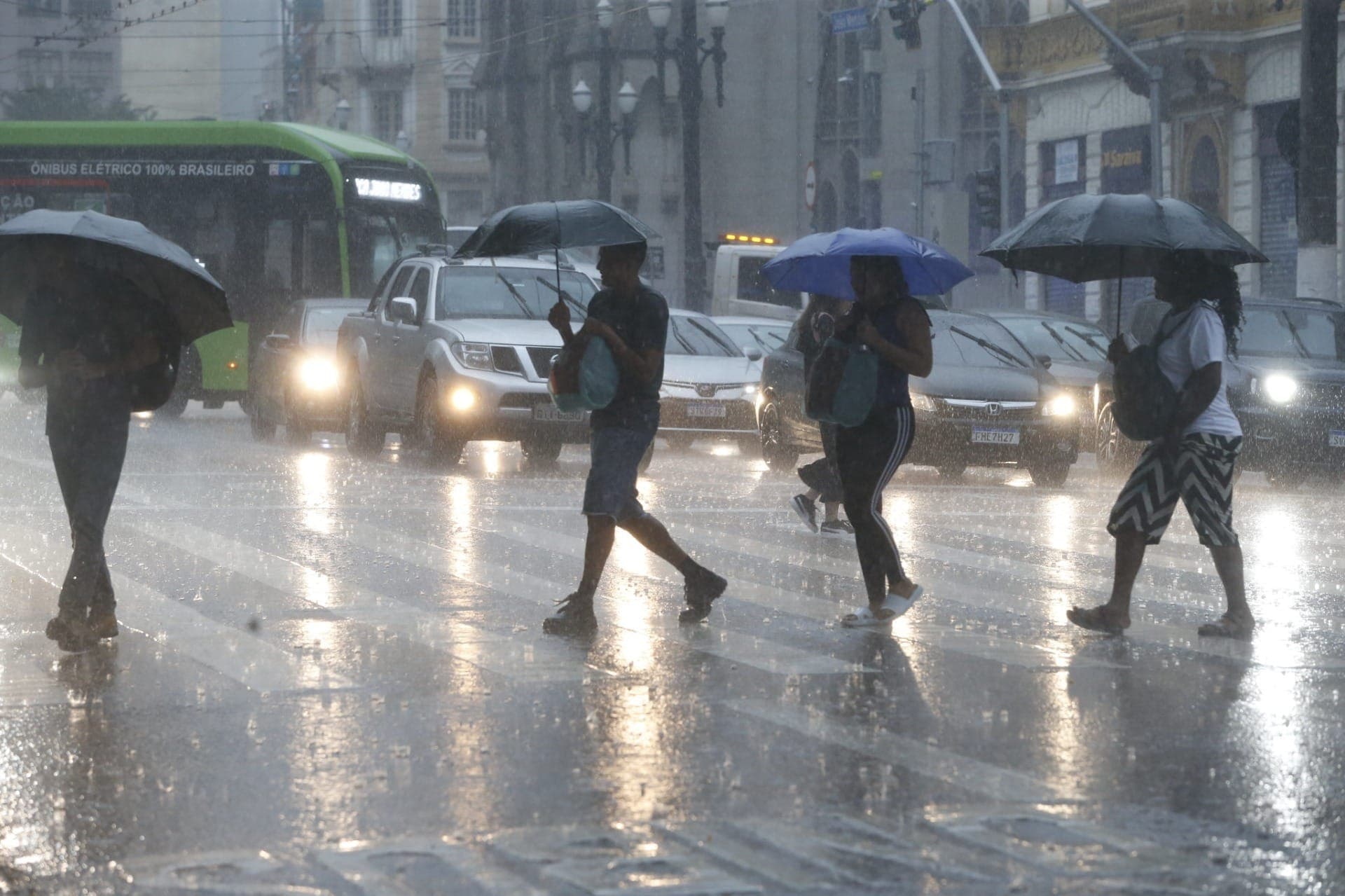Chuva no centro de São Paulo