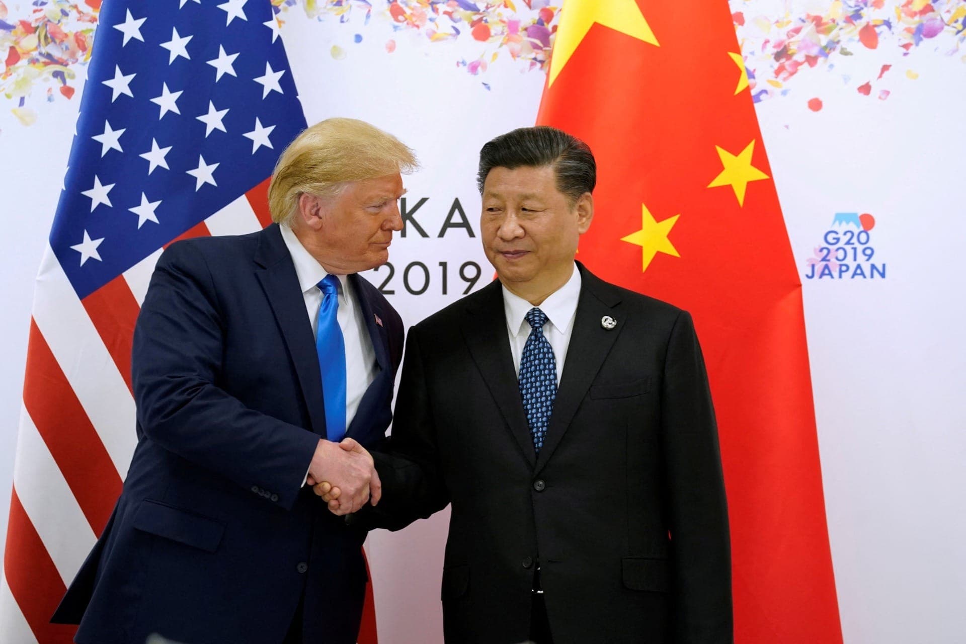 Donald Trump e Xi Jinping durante encontro do G20, em 2019