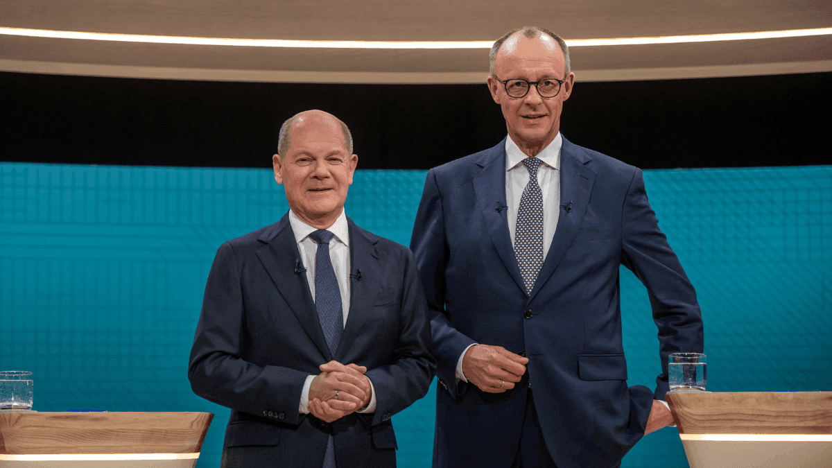 Debate na Alemanha entre Olaf Scholz e Friedrich Merz