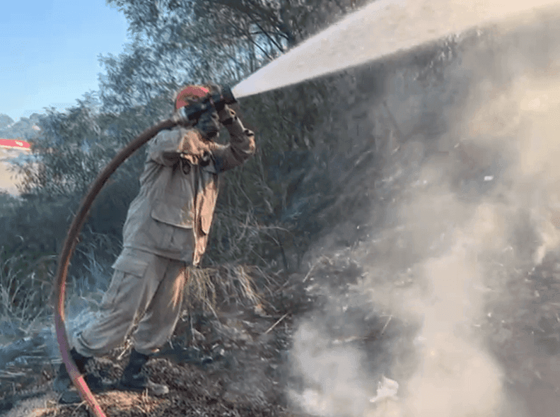 Imagens de combates a incêndios florestais, no Estado do Rio de Janeiro