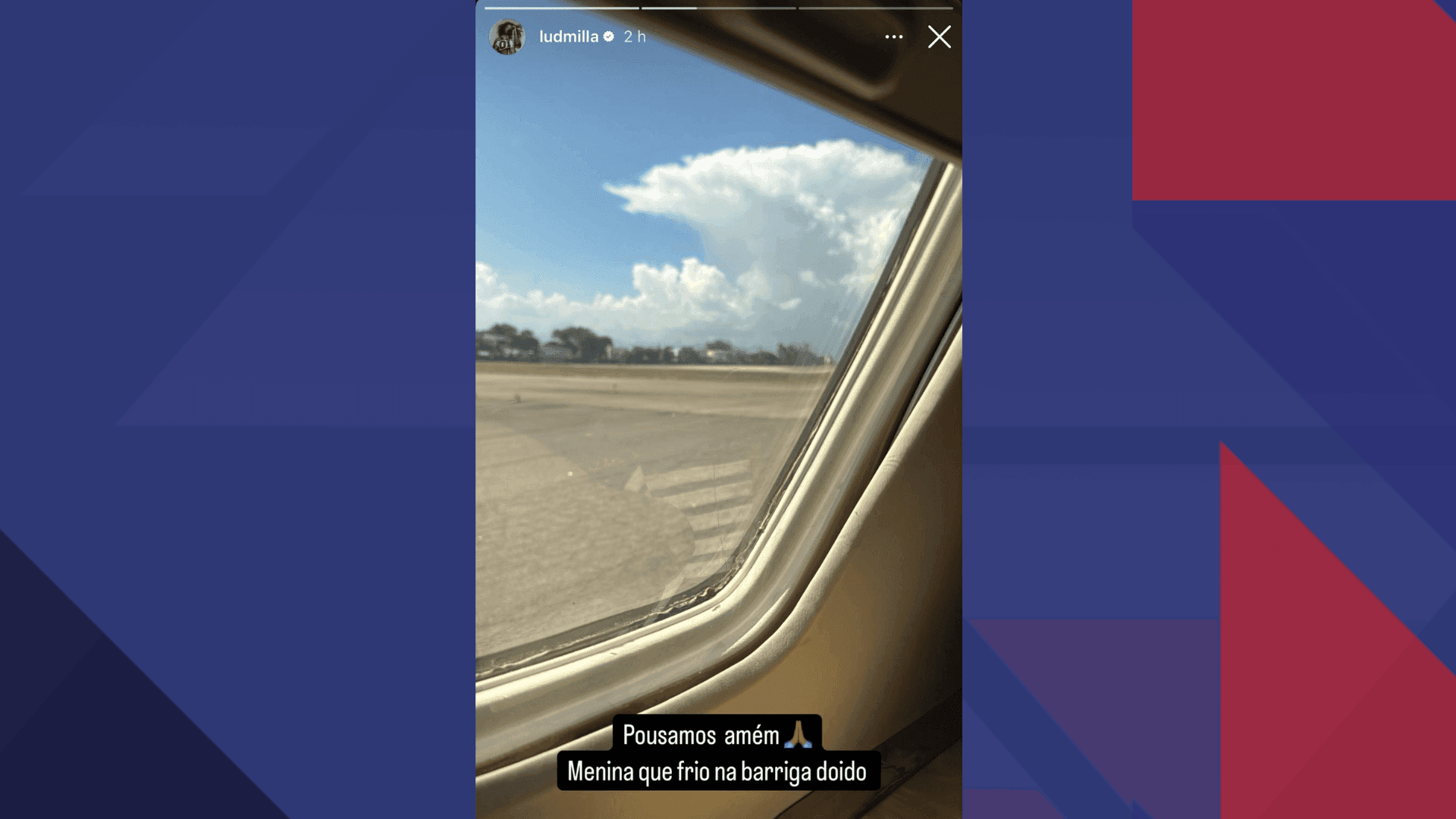 A artista postou uma foto e afirmou que já havia pousado em segurança