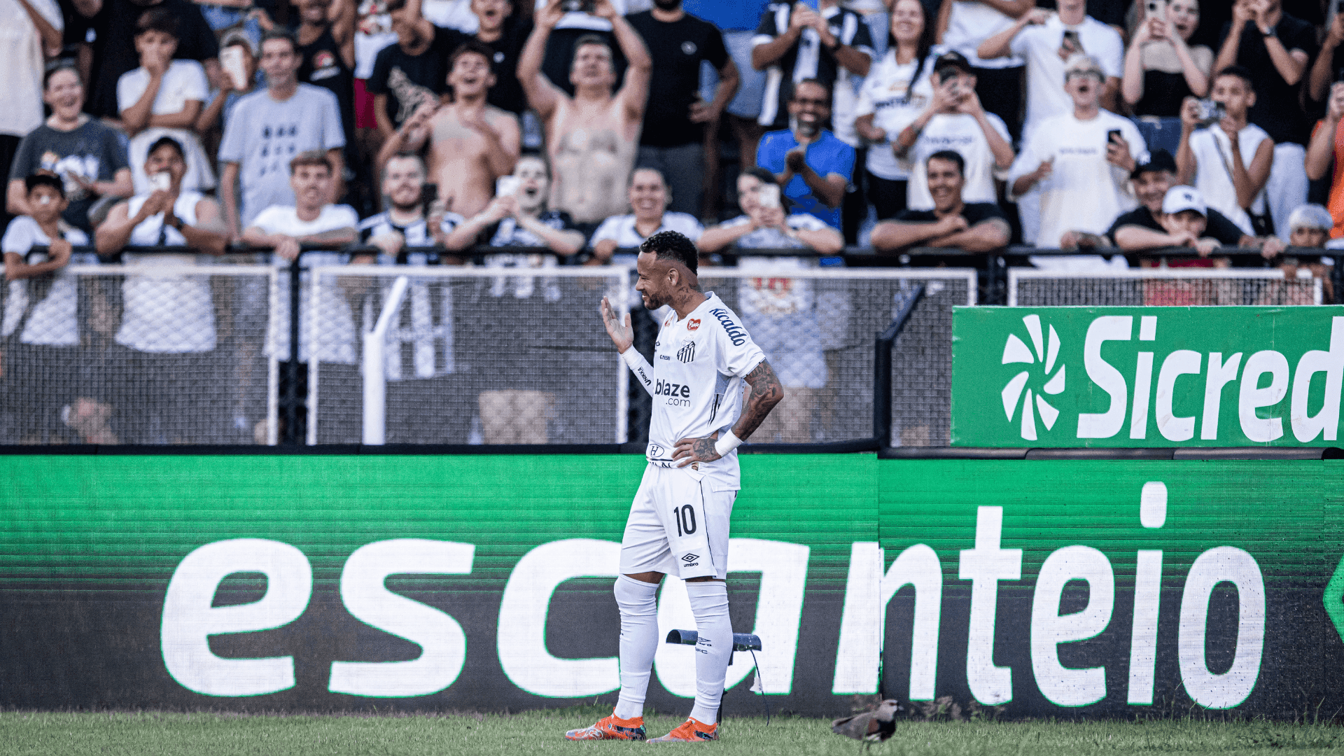 Neymar marcou um gol olímpico contra a Inter de Limeira, no Campeonato Paulista