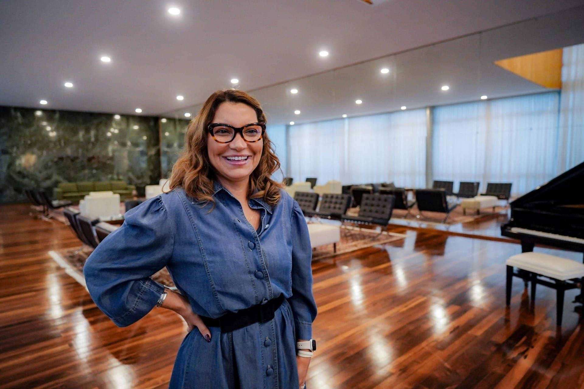 Primeira dama do Brasil, Janja Lula da Silva, no Palácio do Alvorada
