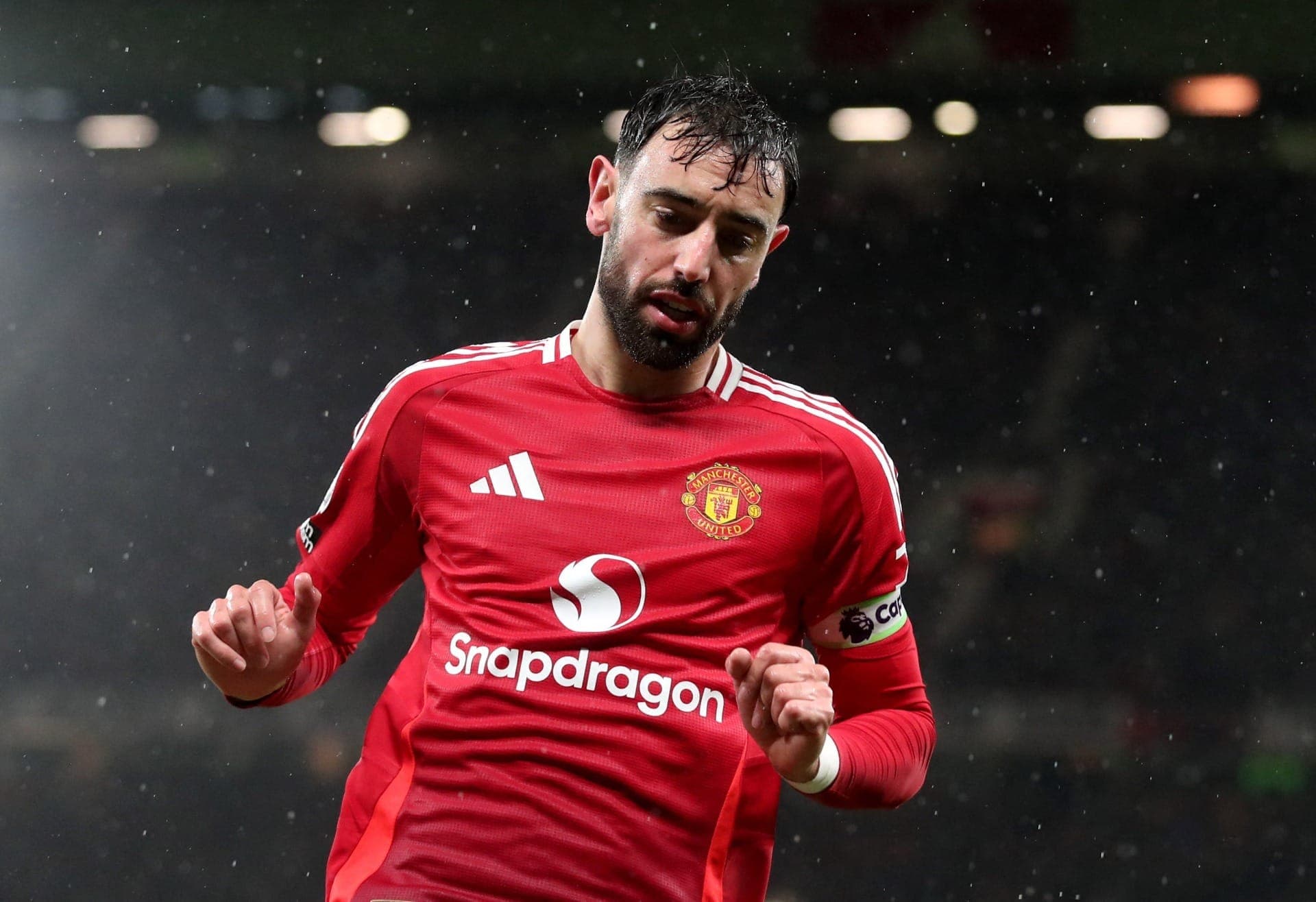 Meio-campista Bruno Fernandes, do Manchester United, durante a partida