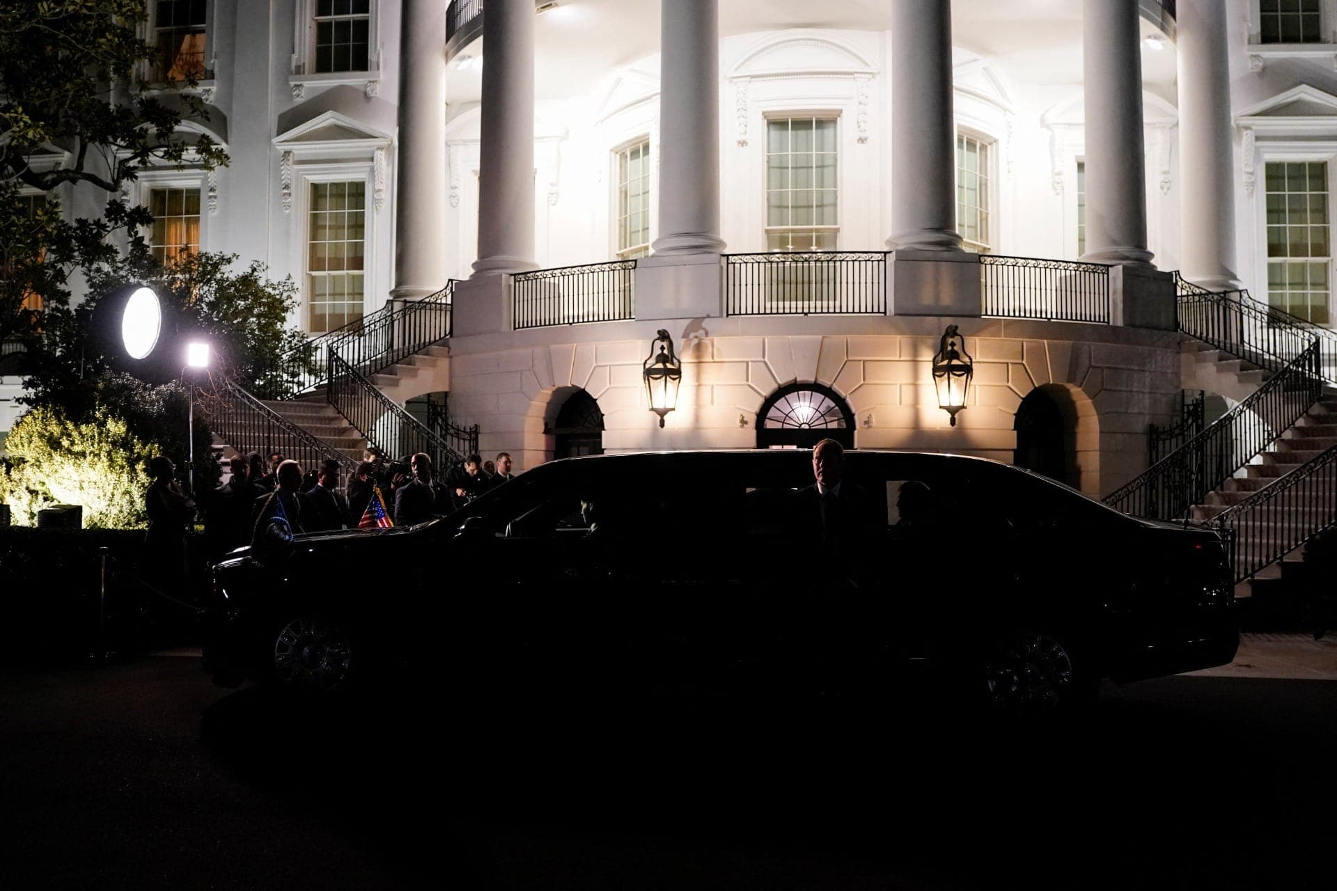 Casa Branca na noite do discurso de Donald Trump, no Congresso (4.mar.2025)