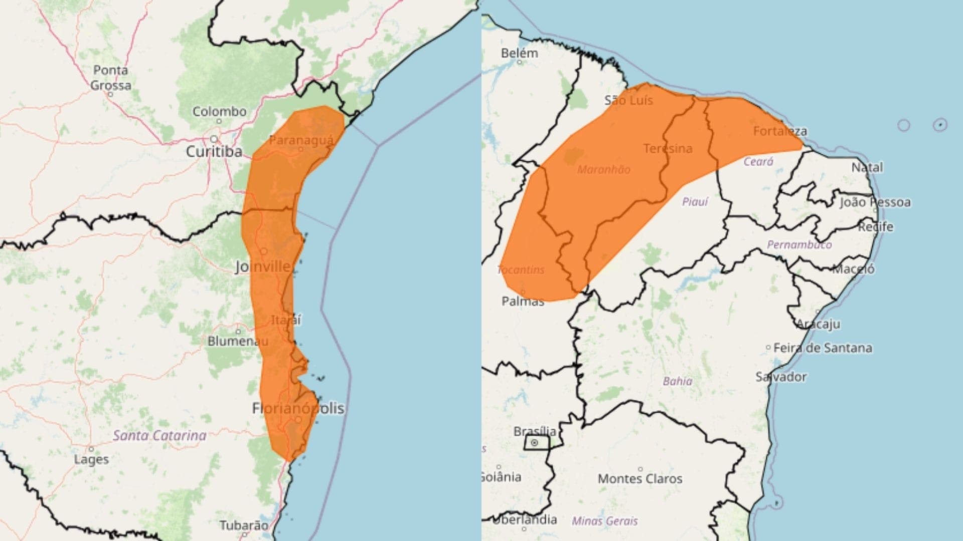 Chuvas intensas devem atingir Sul e Nordeste do Brasil