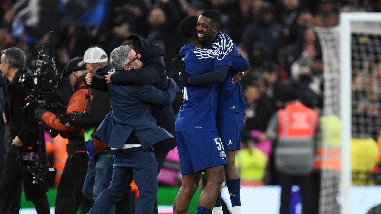 Dembelé, do PSG, comemora vaga na Champions em Anfield
