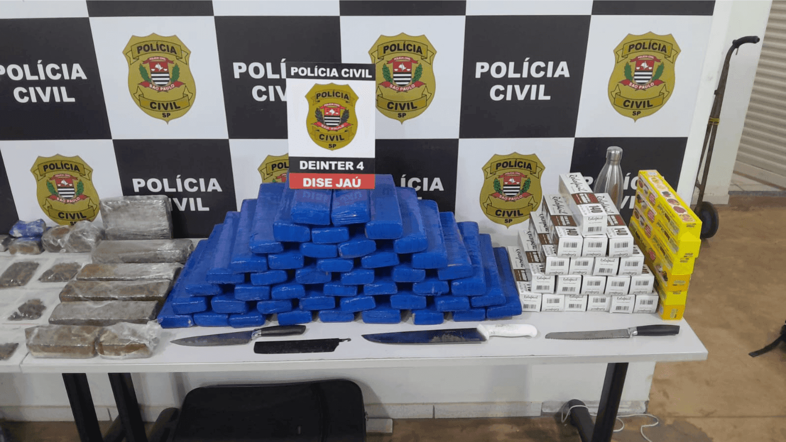 Tijolos de maconha foram apreendidos durante a ação