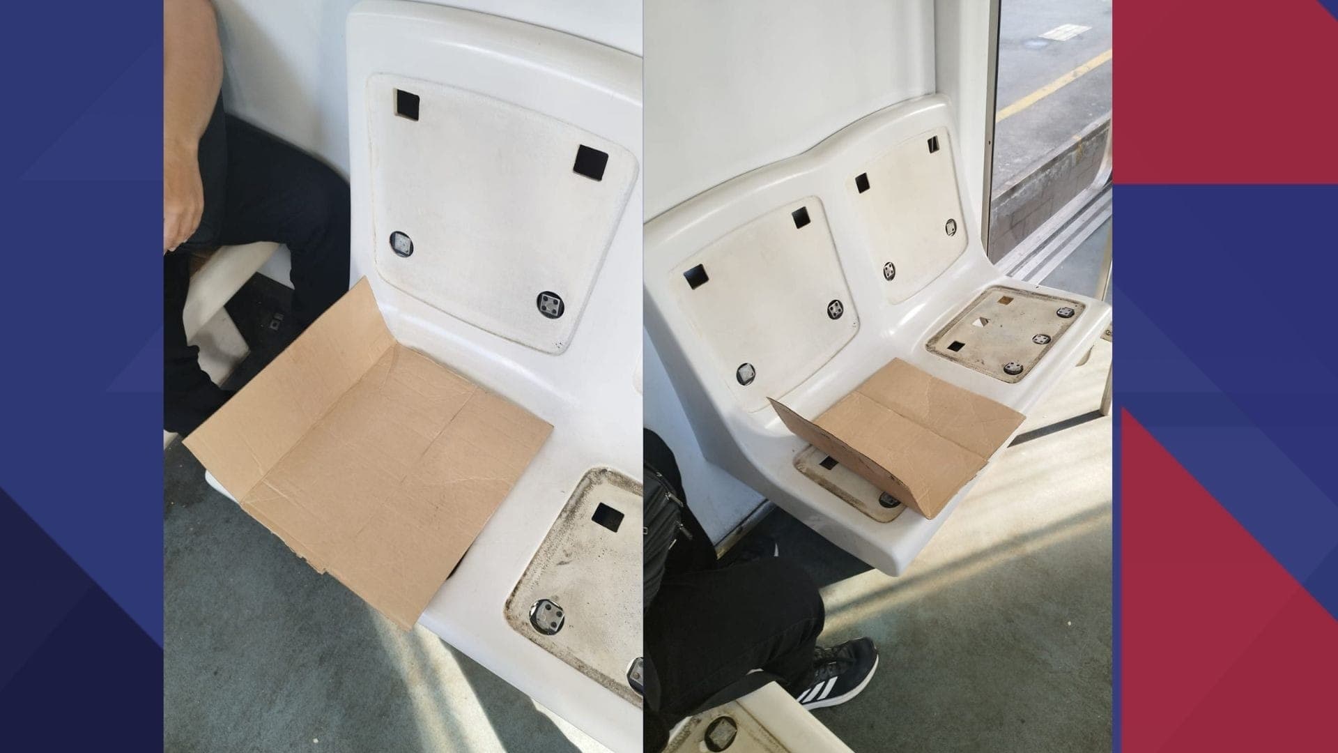 As pessoas levaram pedaços de papelão para poderem sentar