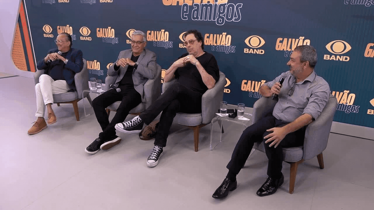 Galvão, Mauro, Casagrande em coletiva de imprensa na Band
