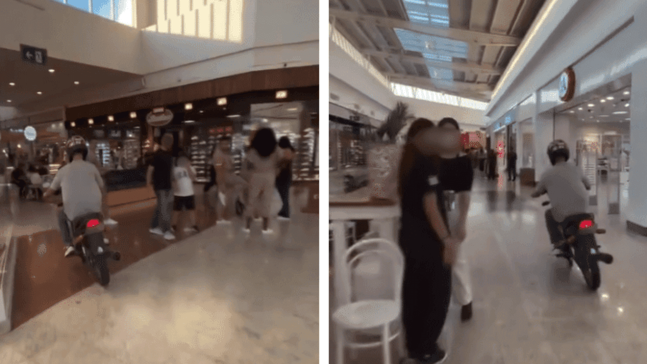 Pilotos aloprados invadem shopping com motos e são detidos em São Paulo