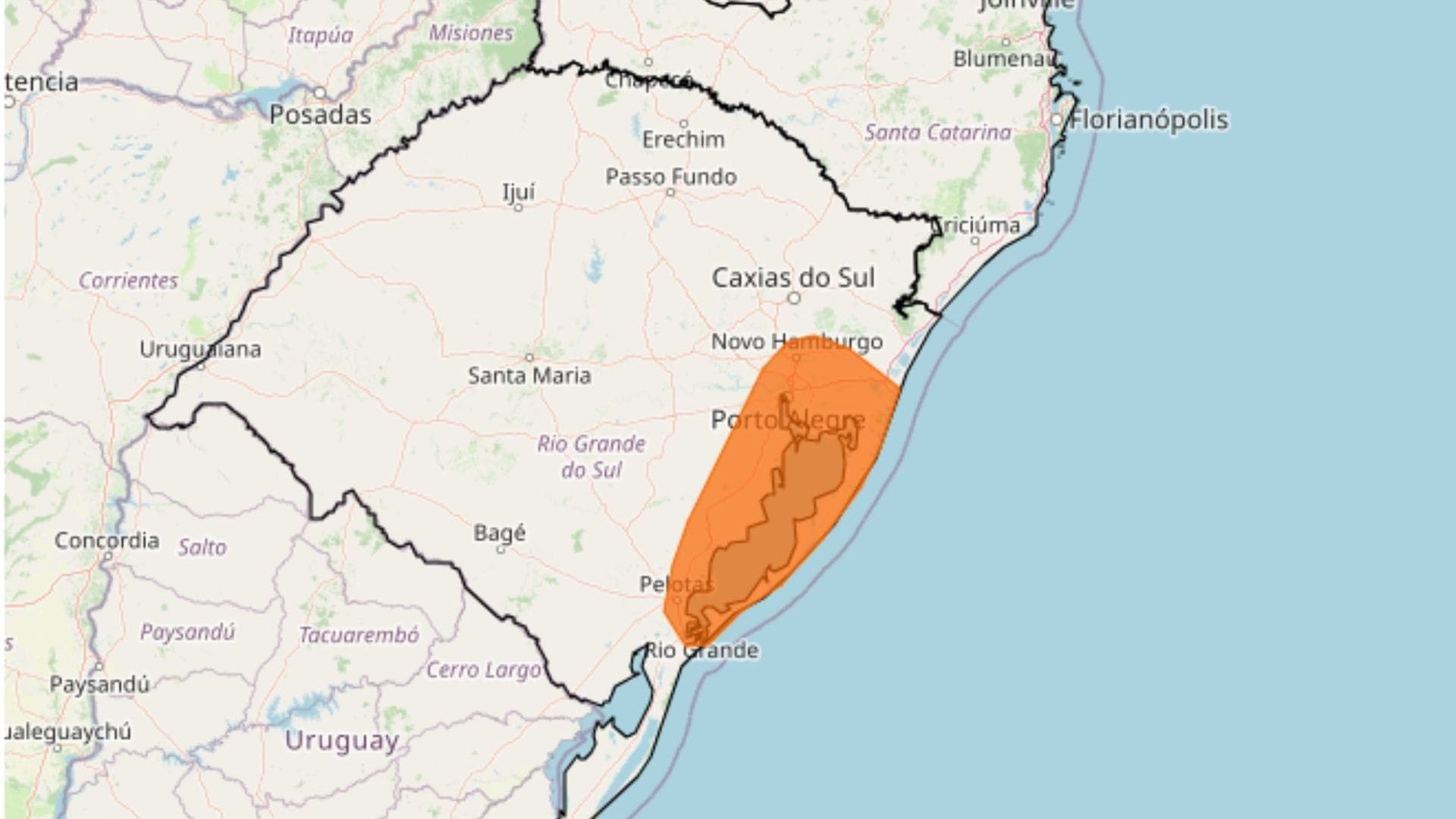 Chuvas intensas devem atingir o Rio Grande do Sul