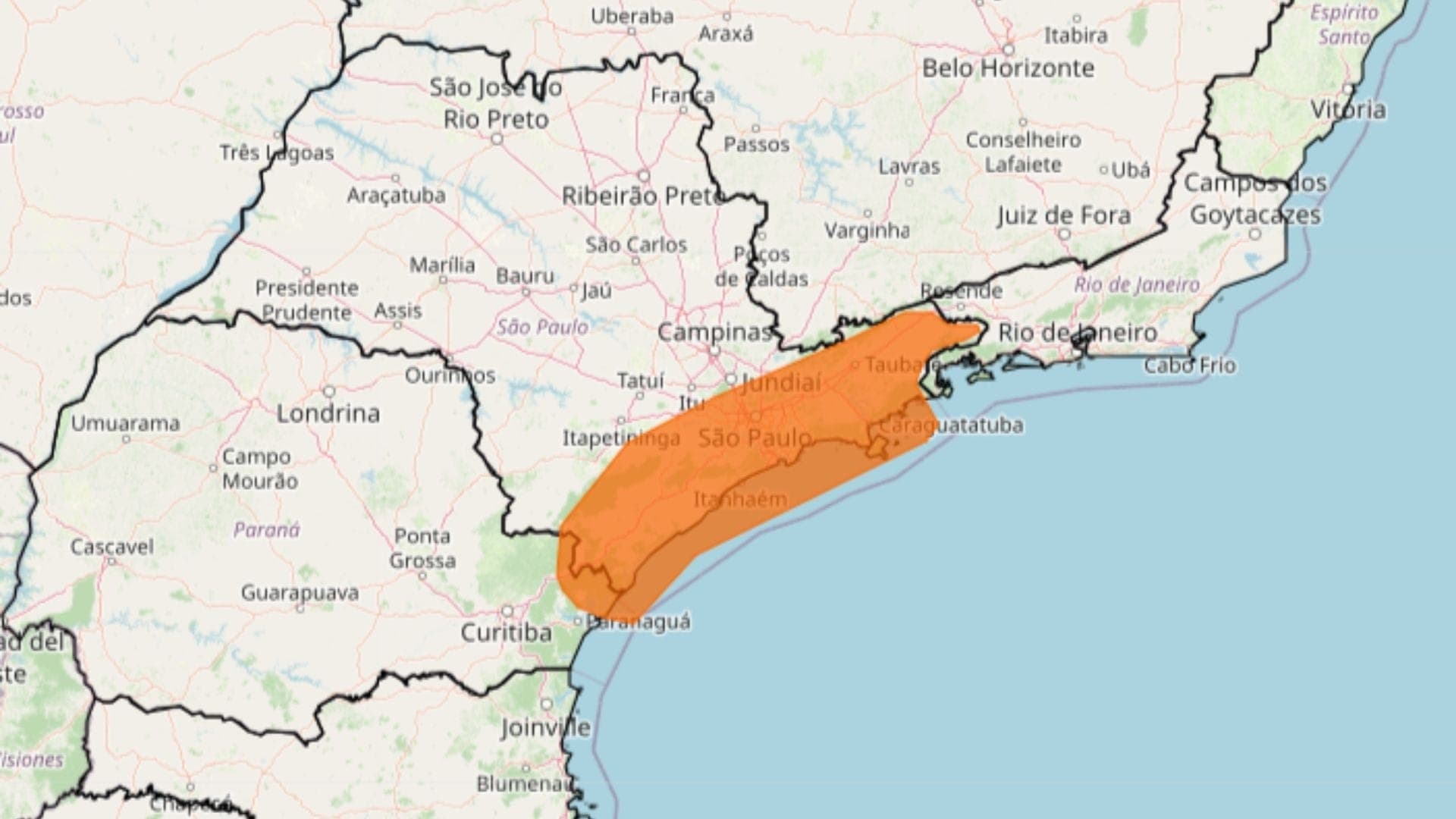 Chuvas intensas devem atingir o estado de São Paulo