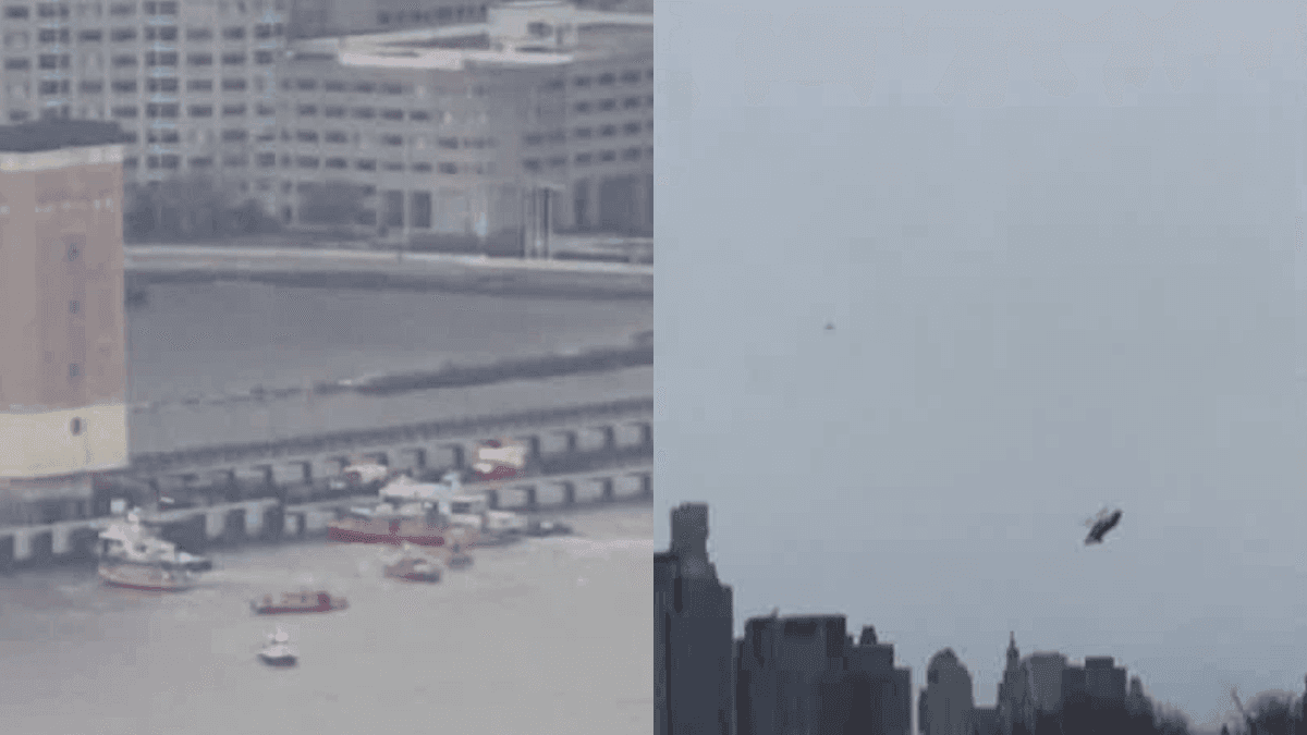 Helicóptero cai no rio Hudson, em Nova York, nesta quinta-feira (10)