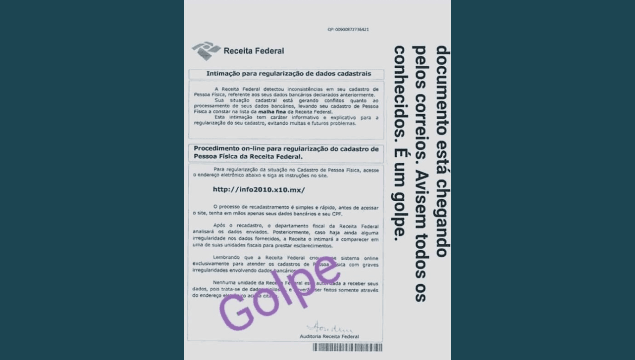 Golpistas voltam a enviar falsas intimações pelos correios para enganar as pessoas