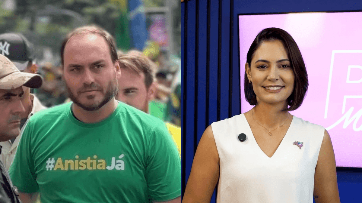 Carlos e Michelle Bolsonaro