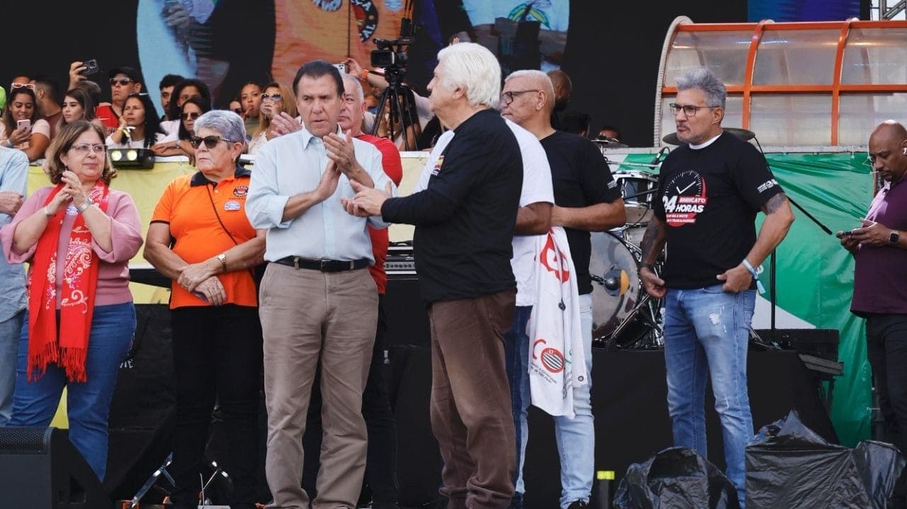 Luiz Marinho durante ato do dia 1º de Maio das Centrais Sindicais em SP
