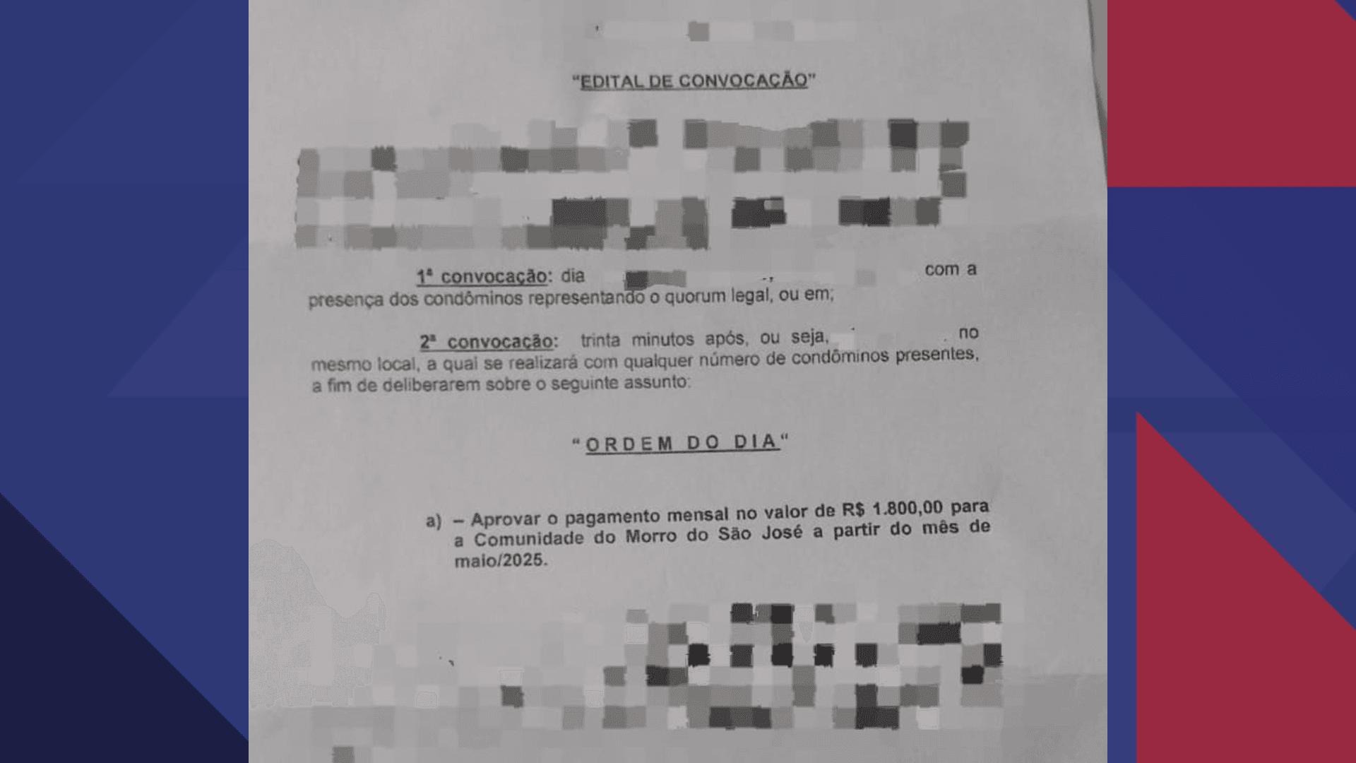 Convocação para uma assembleia geral extraordinária