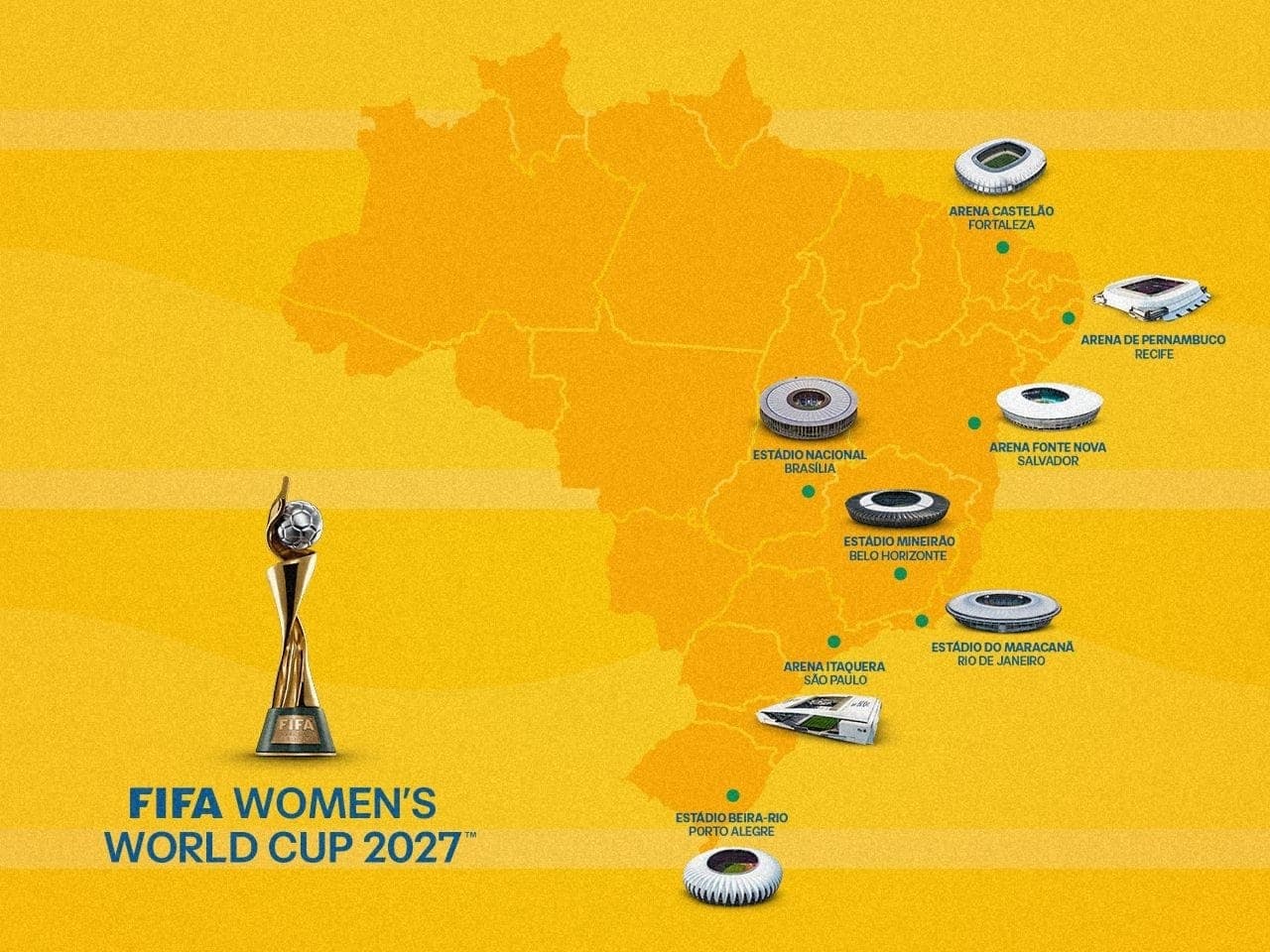 Cidades-sede escolhidas pela Fifa para o Mundial Feminino