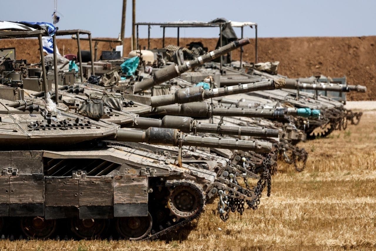 Tanques de Israel na fronteira com a Faixa de Gaza