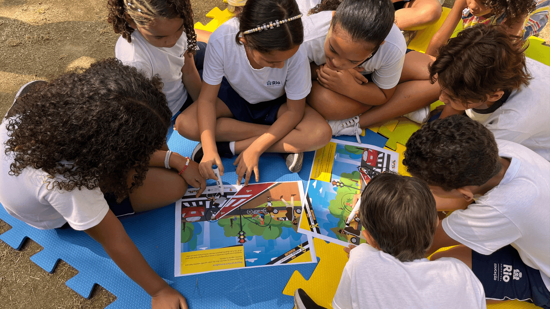 Alunos participaram de um circuito envolvendo várias atividades