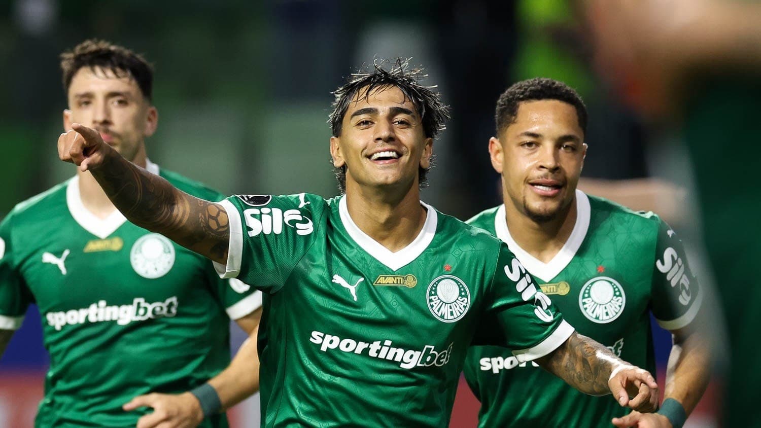 Facundo Torres comemora gol pelo Palmeiras na Libertadores