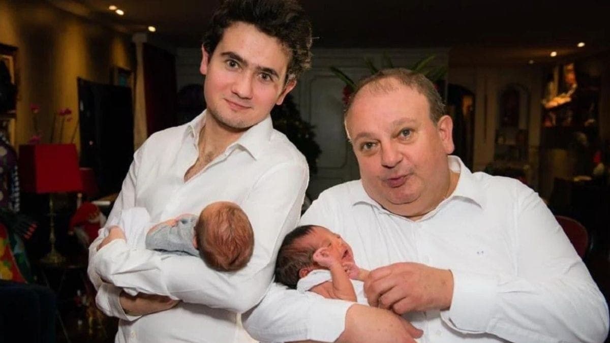 Érick Jacquin com os três filhos