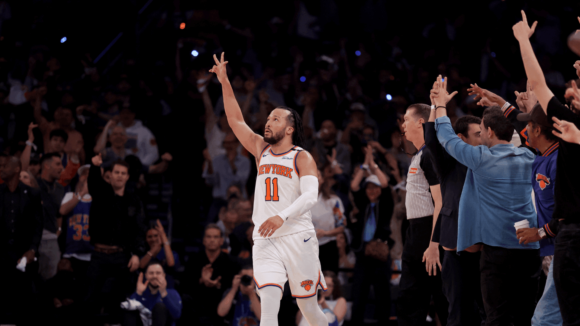 Jalen Brunson, durante a vitória de Nova York no jogo 6 contra o Boston Celtics. Jogo 1 das finais do Leste entre Knicks e Pacers é nesta noite no Madison Square Garden