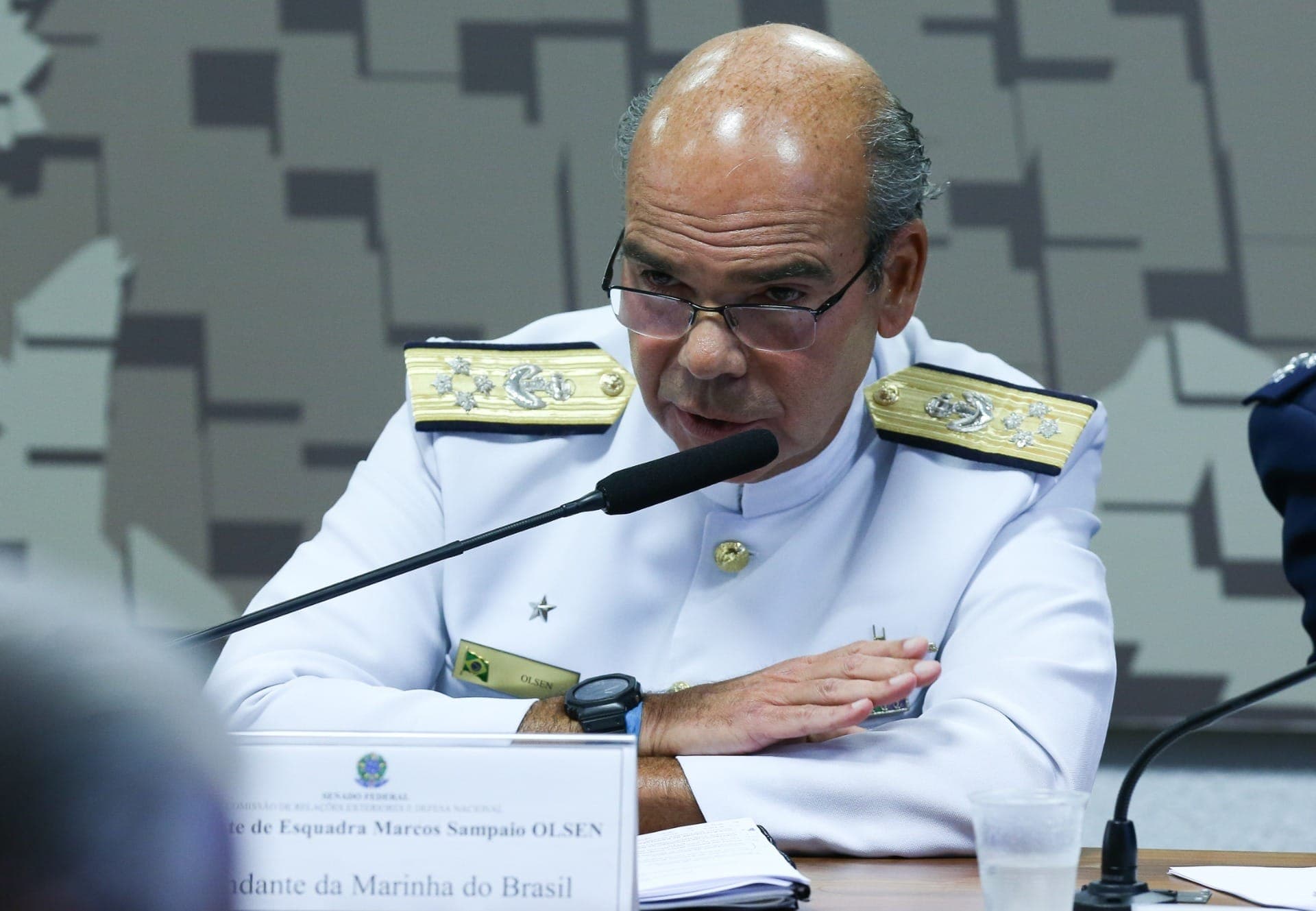 O comandante da Marinha, Almirante Marcos Sampaio Olsen