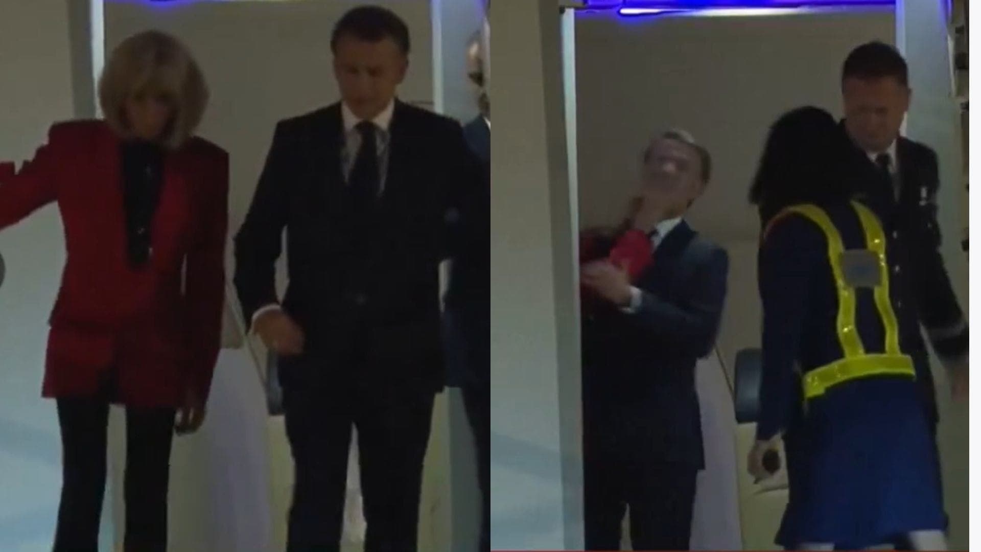 Macron foi flagrado sendo empurrado por Brigitte Macron