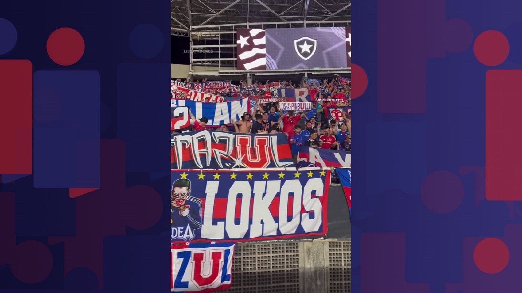 Torcedores chilenos viajaram em grande número para o confronto contra o Botafogo