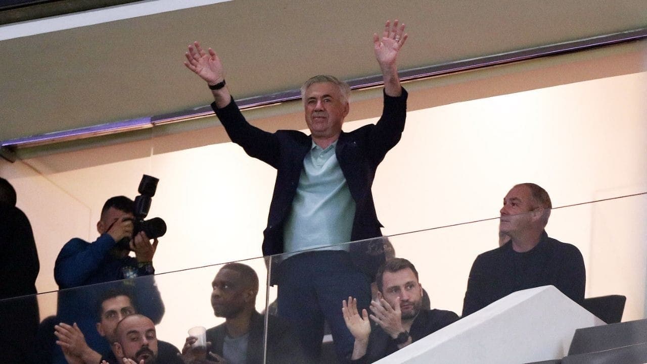 Ancelotti na Arena Corinthians para Corinthians x Vitória