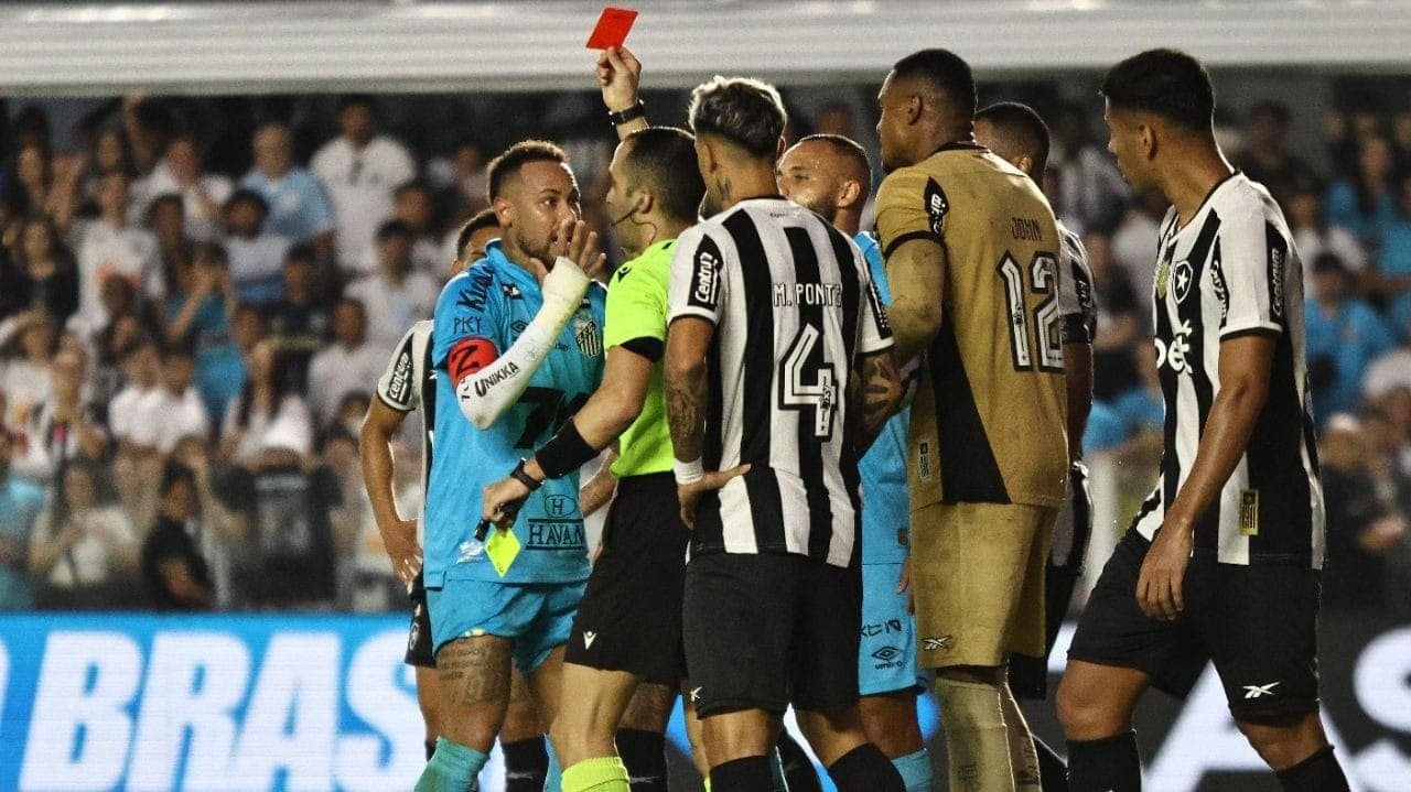 Neymar é expulso em Santos x Botafogo