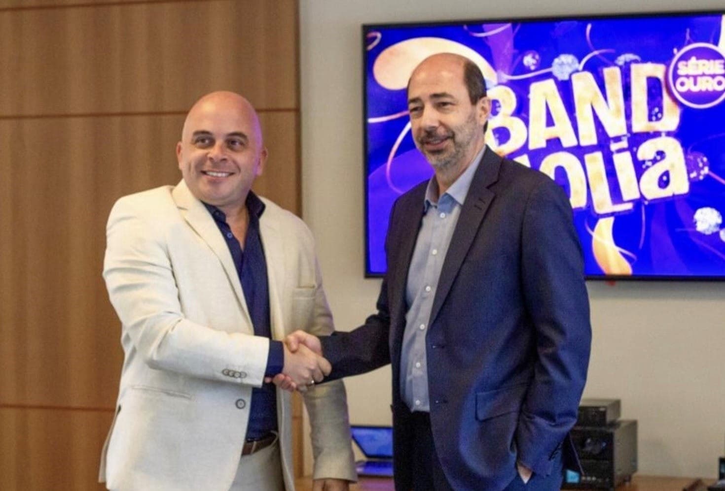 Hugo Júnior, presidente da LigaRJ, e André Marini, diretor-geral da Band Rio