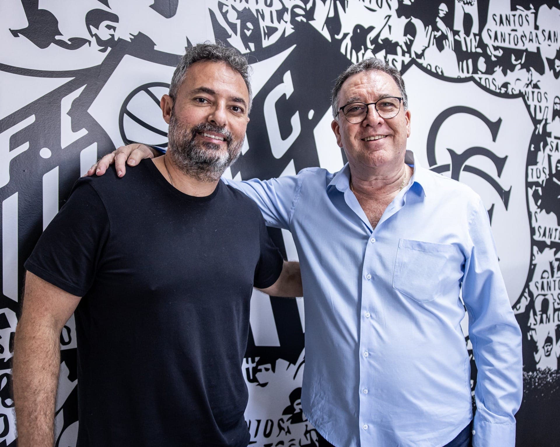 Alexandre Mattos e o presidente do Santos, Marcelo Teixeira