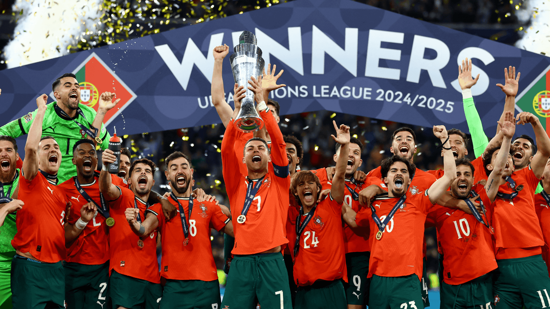 Exemplo de profissionalismo, Cristiano Ronaldo segue protagonista e liderou Portugal no título da UEFA Nations League 2025, neste domingo, em Munique