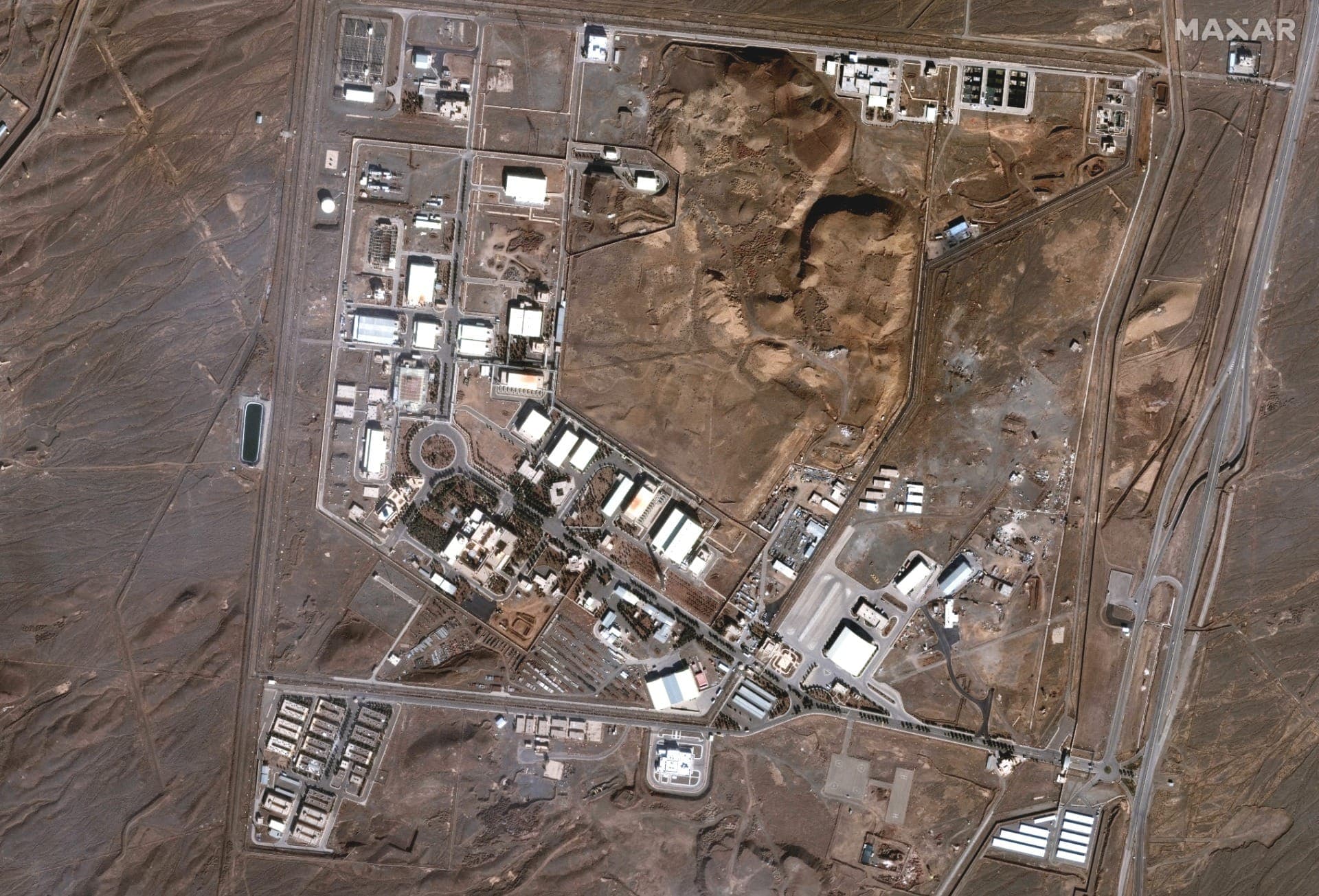 Imagem de satélite mostra a instalação nuclear de Natanz, no Irã, em 24 de janeiro de 2025
