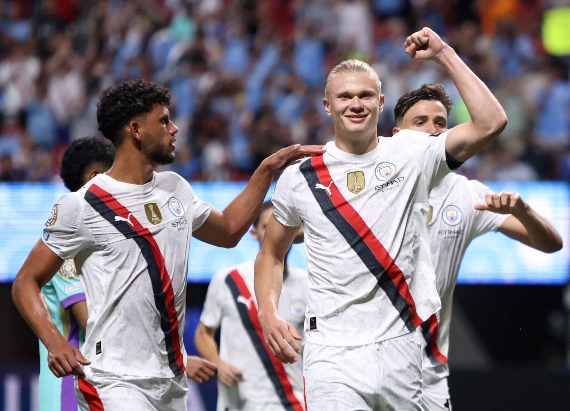 Haaland comemora gol pelo Manchester City no Mundial de Clubes