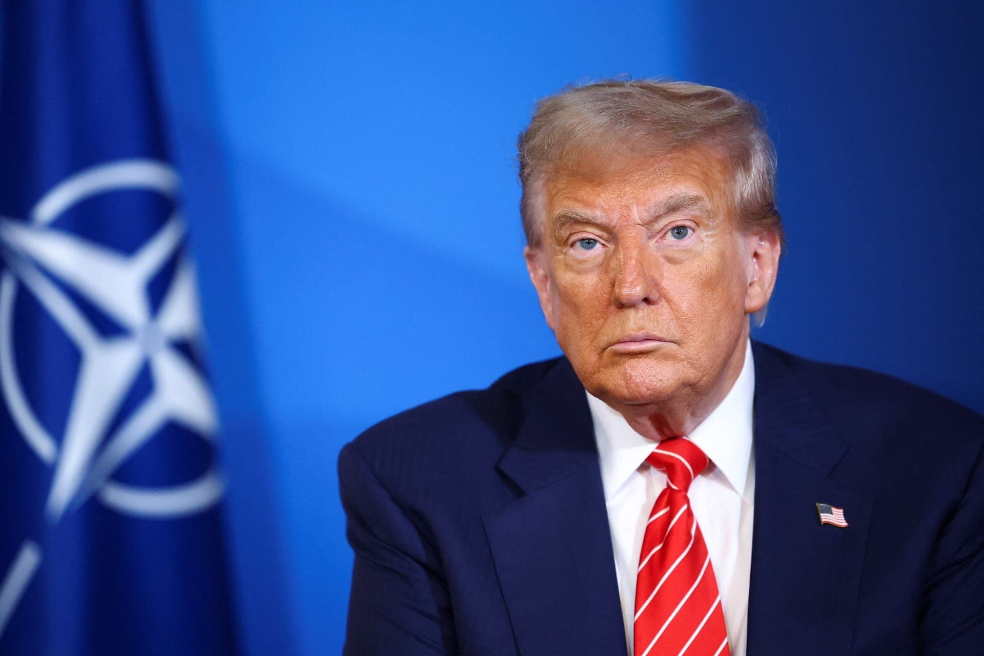 Presidente dos EUA, Donald Trump, na cúpula de líderes da OTAN em Haia, Holanda