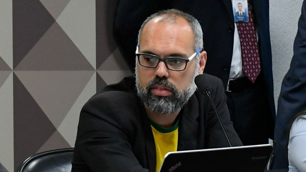 Allan dos Santos durante CPI das Fake News no Senado, em 2019