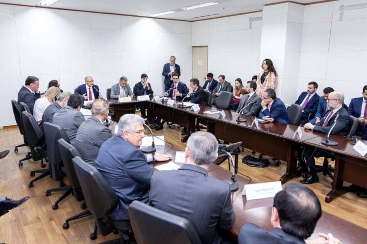 Alckmin en reunião com empresários da Câmara Americana de Comércio para o Brasil (Amchan)