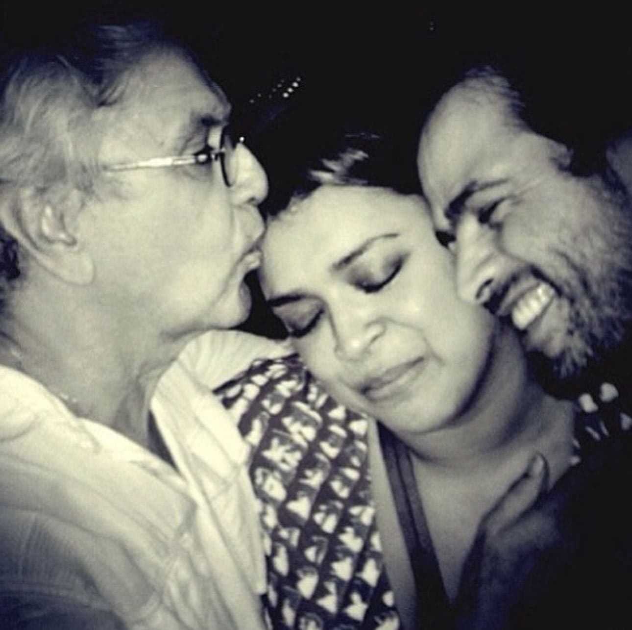 Caetano Veloso com a sua afilhada Preta Gil e seu filho Moreno