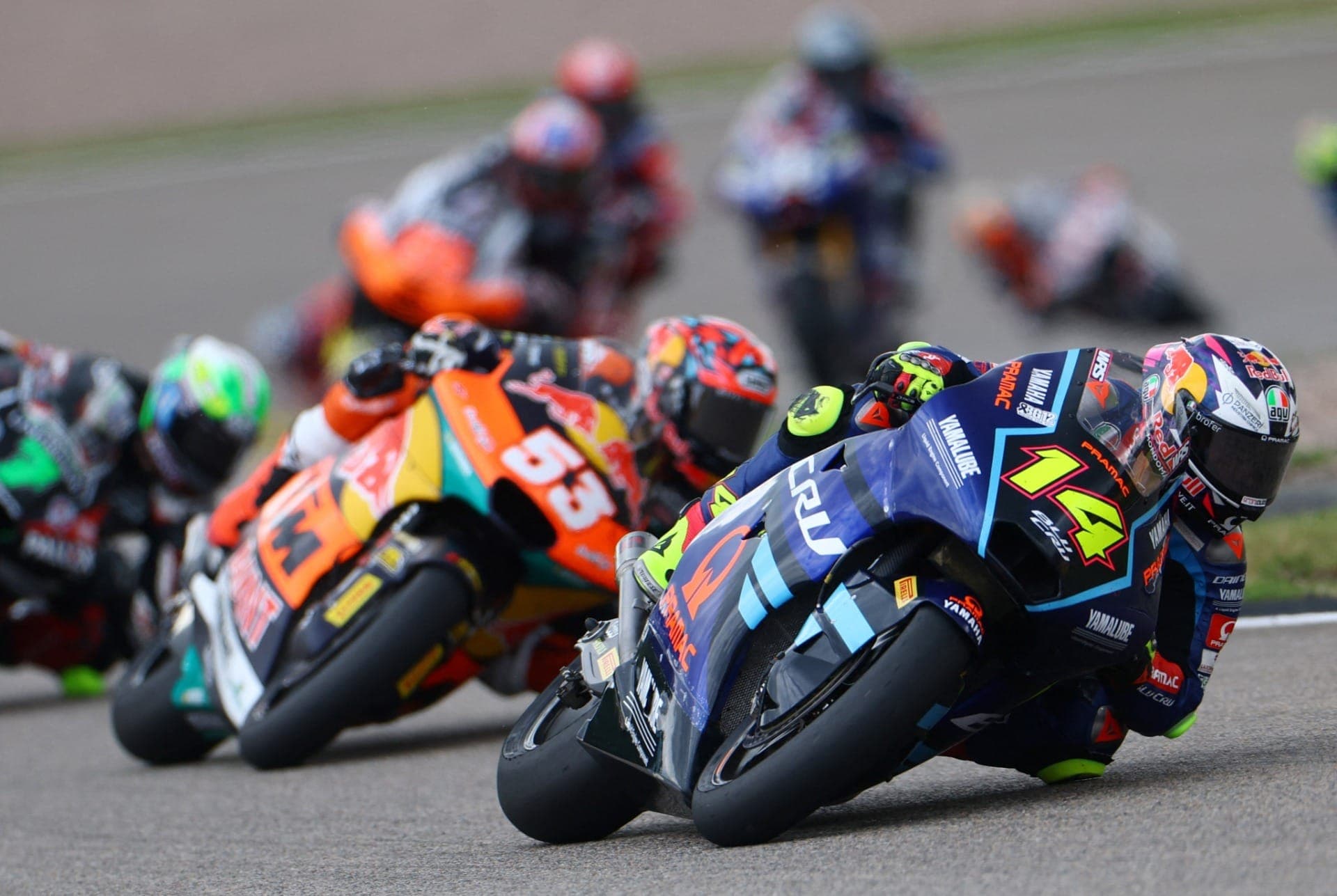 Tony Arbolino, da Pramac Yamaha Moto2, em ação durante a corrida de MotoGP