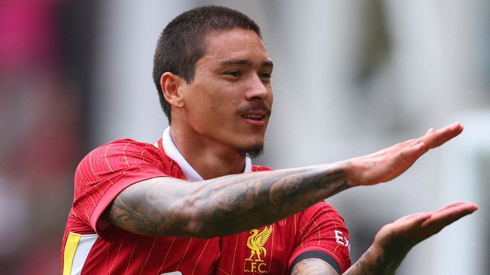 Darwin Núñez em amistoso de pré-temporada do Liverpool