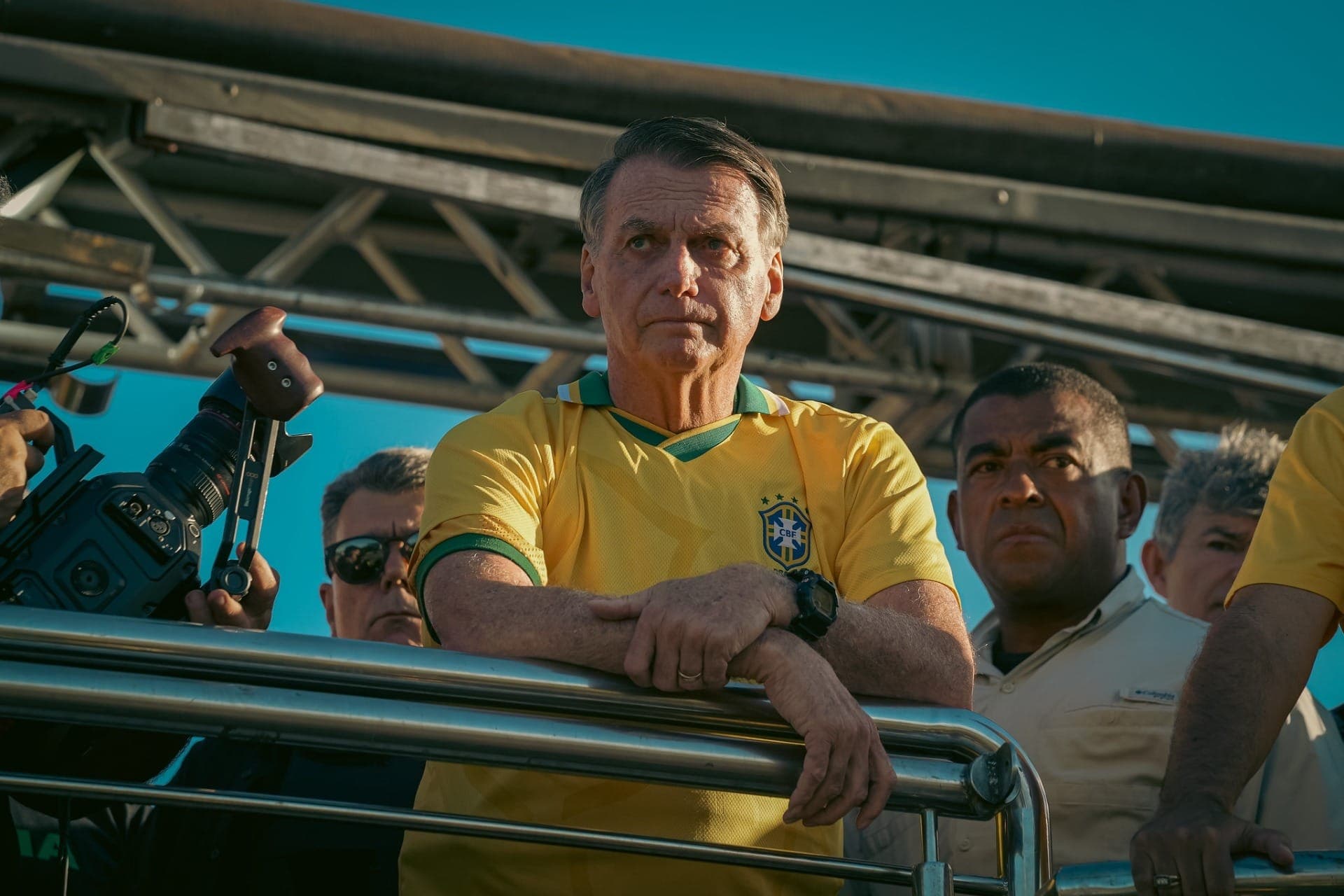 Ex-presidente Jair Bolsonaro (PL) na 'Caminhada pela Anistia', em Brasília
